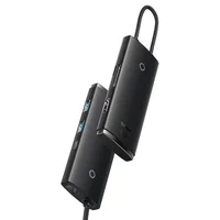 Переходник HUB Baseus Lite Series 6in1 (Type-C to HDMI + 2xUSB 3.0 + PD+SD/TF) (WKQX05) Black