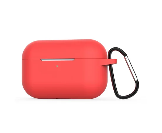 Силиконовый футляр с карабином для наушников AirPods Pro Красный / Red