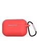 Силиконовый футляр с карабином для наушников AirPods Pro Красный / Red
