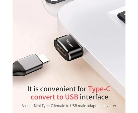Переходник Baseus USB Male To Type-C Female Adapter Converter 5A (CAAOTG) Черный