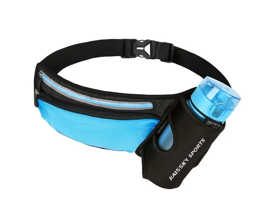Спортивная сумка на пояс Haissky с карманом для бутылки Синий