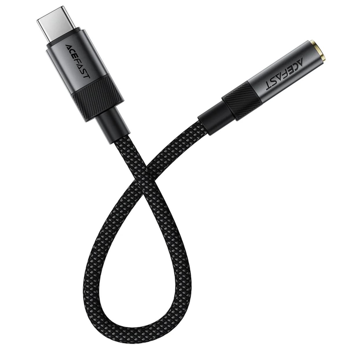 Переходник Acefast J12 Type-C male to AUX 3.5mm female Black