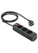 Удлинитель Hoco NS2 (3USB/3xSocket) Черный