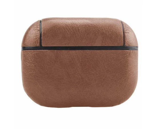 Кожаный футляр Leather series для наушников AirPods Pro Светло-коричневый