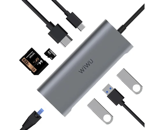 Перехідник HUB WIWU Alpha 831HRT Grey