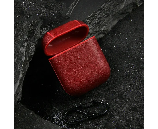 Кожаный футляр Leather series для наушников AirPods Красный