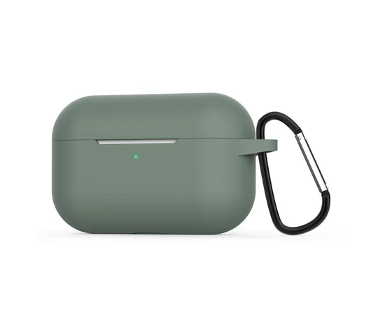 Силиконовый футляр с карабином для наушников AirPods Pro Зеленый / Pine green