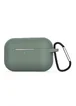 Силиконовый футляр с карабином для наушников AirPods Pro Зеленый / Pine green