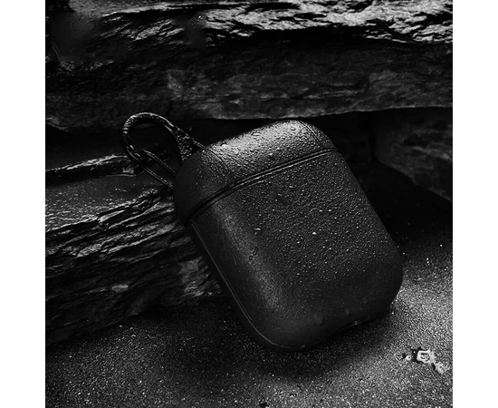 Кожаный футляр Leather series для наушников AirPods Черный