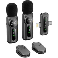 Петличный беспроводной микрофон WIWU WM007 Dual-mic (Lightning/Type-C) Black