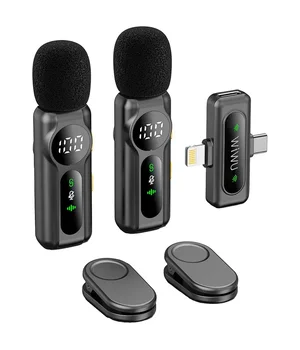 Петличный беспроводной микрофон WIWU WM007 Dual-mic (Lightning/Type-C) Black