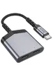 Переходник Hoco LS40 Type-C to dual Type-C Metal gray