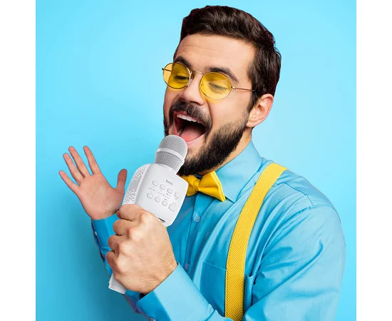 Караоке Мікрофон-колонка Hoco BK5 Білий