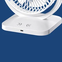 Настольный вентилятор Double head с регулировкой угла наклона 3000 mAh White