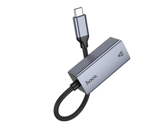 Интернет адаптер Hoco UA37 1000 Mbps (Type-C to RJ45) Metal gray