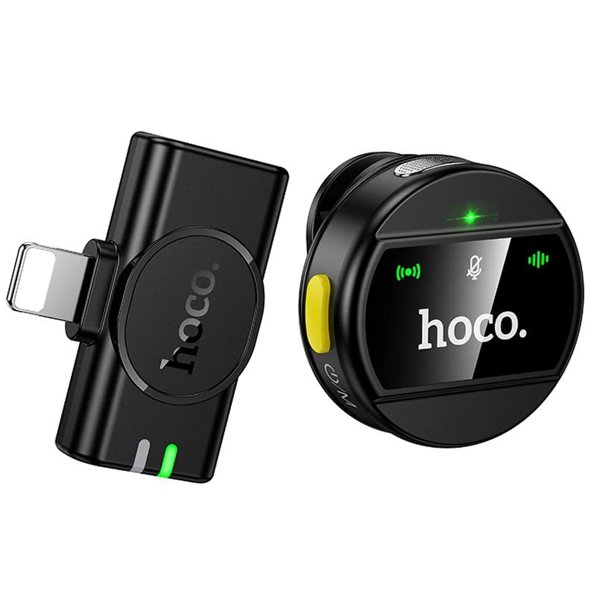 Петличний бездротовий мікрофон Hoco L21 Charm Lightning Black