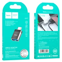 Переходник Hoco UA17 Type-C Male to USB Female USB3.0  Черный