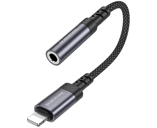 Переходник Borofone BV24 Graceful Lightning to 3.5mm Metal grey