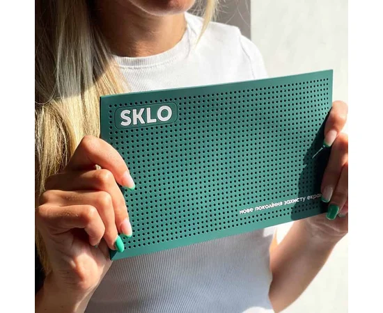 Антискользящий коврик SKLO для поклейки защиты экрана смартфонов Зеленый