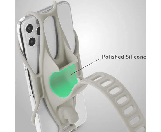 Велодержатель силиконовый для смартфонов от 4,3 до 6,3 дюйма Серый