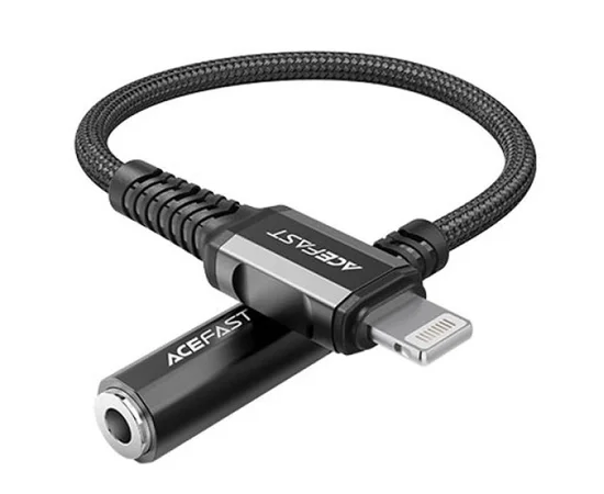 Переходник Acefast MFI C1-05 Lightning to 3.5mm aluminum alloy Black