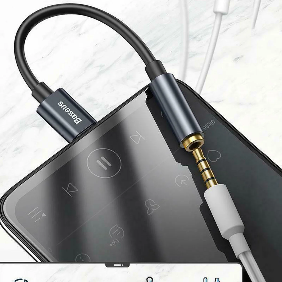 Переходник Baseus L54 Type-C to 3.5mm (CATL54) Серый