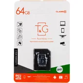 Карта пам'яті T & G microSDXC (UHS-1) 64 GB class 10 (з адаптером) Чорний