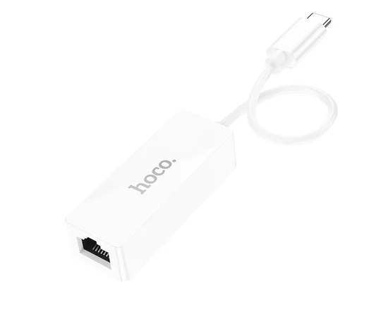 Переходник Hoco UA22 Acquire Type-C ethernet adapter (100 Mbps) White
