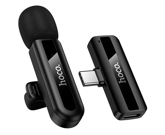 Петличный беспроводной микрофон Hoco L20 Fair Type-C Black