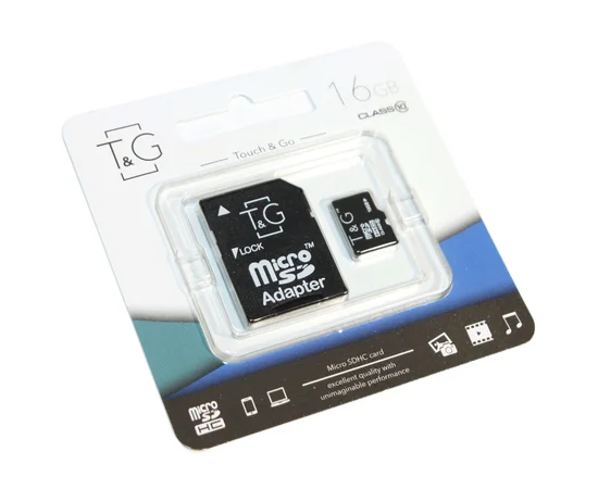 Карта памяти T&G microSDHC 16GB class 10 (с адаптером) Черный