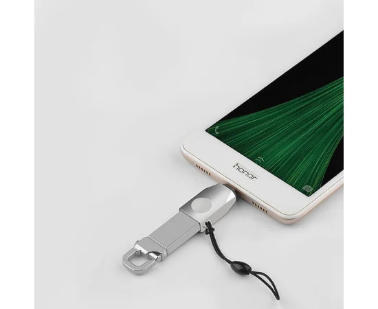 Переходник Hoco UA10 OTG USB to MicroUSB Стальной