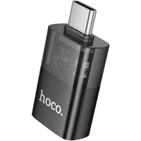 Перехідник Hoco UA36B OTG Type-C male to USB female transparent Black