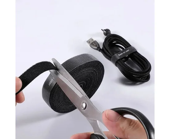 Лента липучка Baseus Colourful Circle Velcro strap (1m) (ACMGT-E) Черный