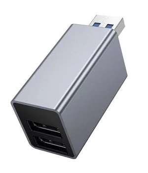 Перехідник HUB Hoco HB54 3in1 (USB to 2xUSB2.0+USB3.0) Metal grey