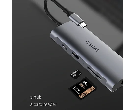 Перехідник HUB WIWU Alpha 831HRT Grey