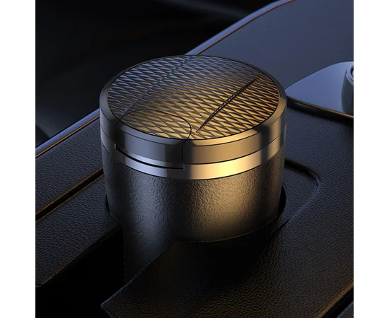 Автомобильная пепельница Hoco ZP9 Solar с крышкой Black