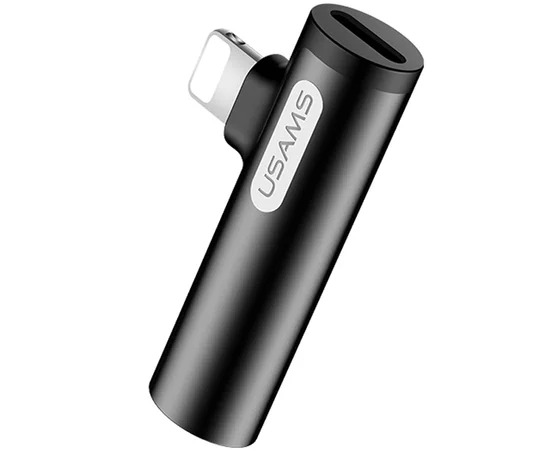 Переходник Usams US-SJ276 AU07 Lightning to Aux 3.5mm Черный