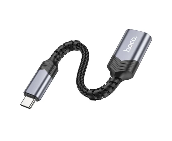 Переходник Hoco UA24 Type-C male to USB female 3.0 Metal gray