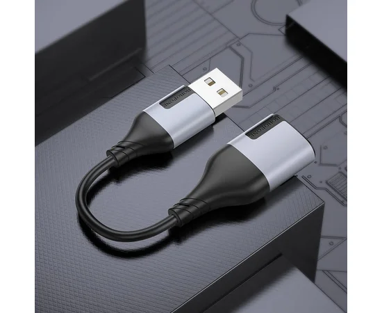 Переходник Borofone BV19 Creator 2in1 USB to 3.5mm Black