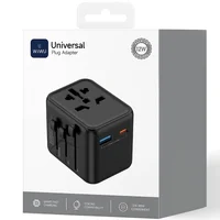 Сетевой универсальный переходник WIWU UA012 Warrior 12W + 1USB-A/1C Black