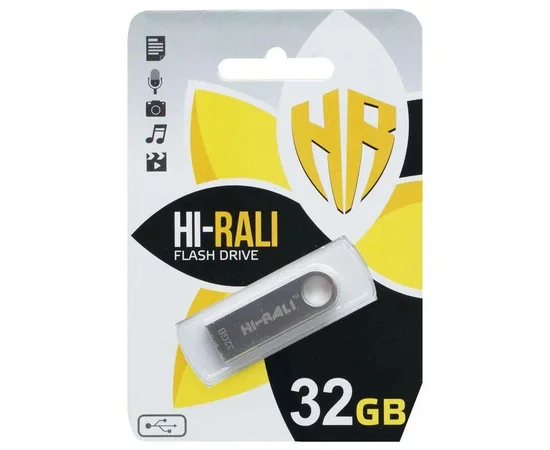 Флеш накопитель USB Hi-Rali Shuttle 32 GB Серебряная серия Серебряный