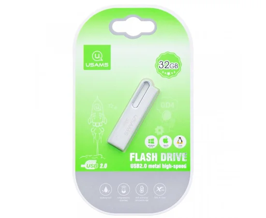 Флеш накопитель USAMS US-ZB098 32Gb Aluminum Alloy USB High Speed Flash Серебряный