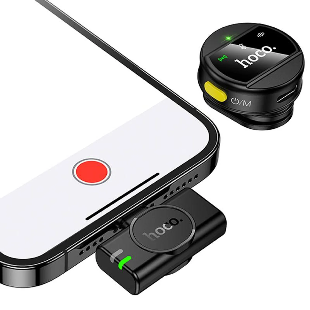 Петличний бездротовий мікрофон Hoco L21 Charm Lightning Black