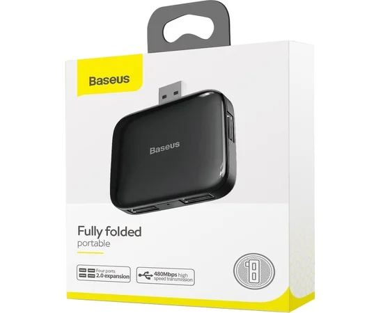 Переходник Hub Baseus Fully Folded Portable 4-in-1 Черный