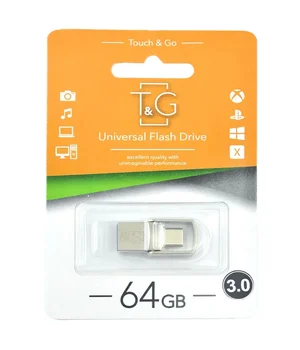 Флеш-драйв T&G 104 Metal series USB 3.0 - Type-C, 64GB Серебряный