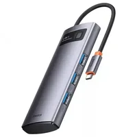 Переходник HUB Baseus Metal Gleam Series 4-in-1 4xUSB3.0 (WKWG070013) Gray