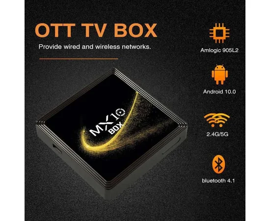 Smart Android TV Box MX10s Black