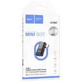 Переходник Hoco UA36E Combo 2-in-1 (Type-C/Lightning to USB2.0) Black