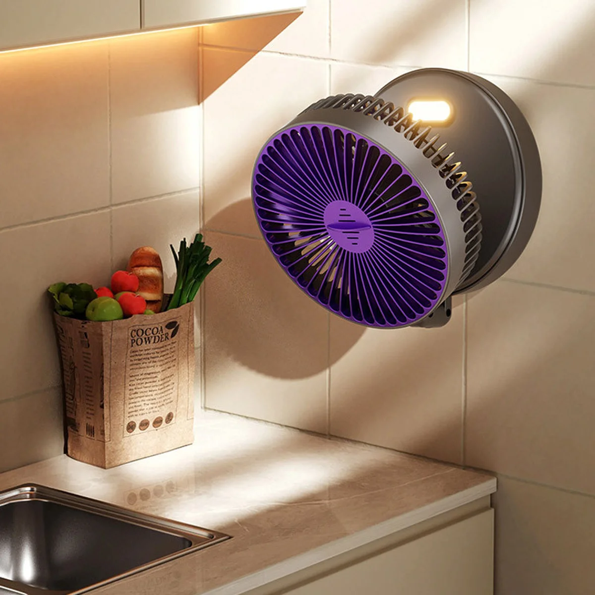 Портативный вентилятор Folding Light Fan 3in1 5000mAh Grey