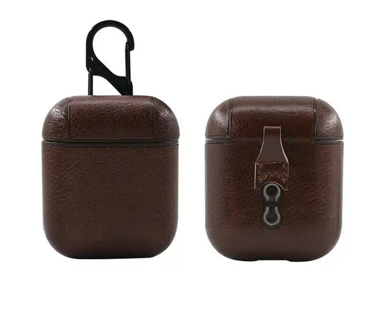 Кожаный футляр Leather series для наушников AirPods Коричневый